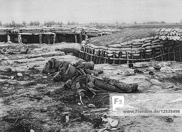 Gefangene russische Stellung  Melkow  Polen  Erster Weltkrieg  20. Juli 1915. Künstler: Unbekannt