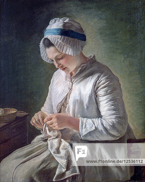 Young Woman at Work  c1725-1778. Artist: Francois Duparc