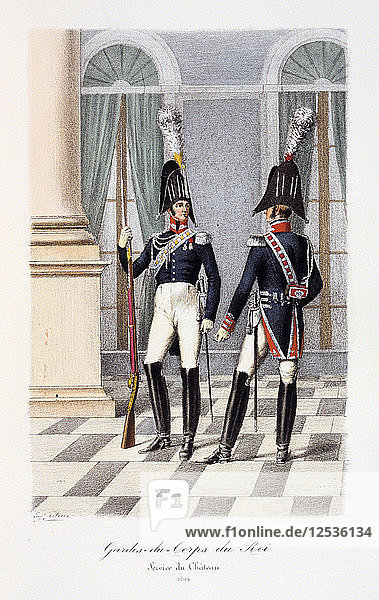 Gardes-du-Corps de Roi  Service de Chateau  1814 Künstler: Eugene Titeux