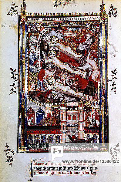 Flagellation of St Denis  St Rustic and St Eleutherius  1317. Artist: Unknown