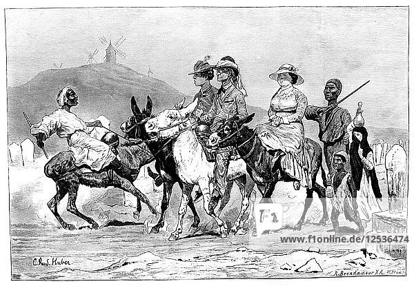Eine Gruppe von Touristen  Ägypten  1881. Künstler: R. Brandamour