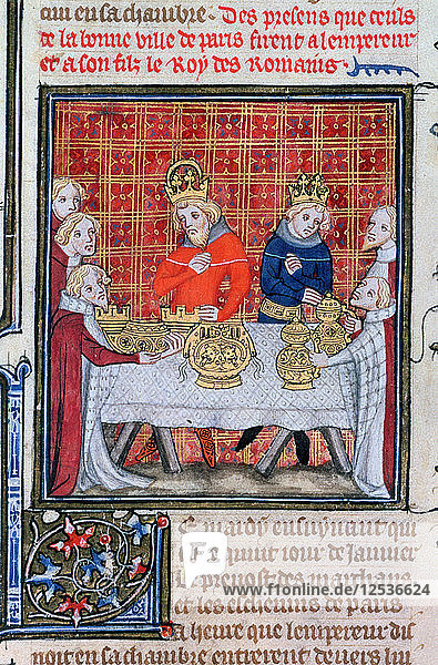 Karl IV. nimmt Geschenke entgegen  (1375-1379). Künstler: Unbekannt