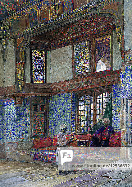 Nische im Empfangsraum von Mufti Scheich El Mahadis Haus  Kairo  1873. Künstler: Frank Dillon