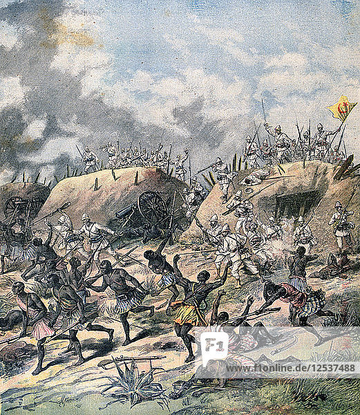 The French attack on Kana  Dahomey  Africa  1892. Artist: Henri Meyer