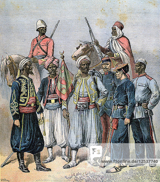 Die französischen Kolonialtruppen  1891. Künstler: Henri Meyer
