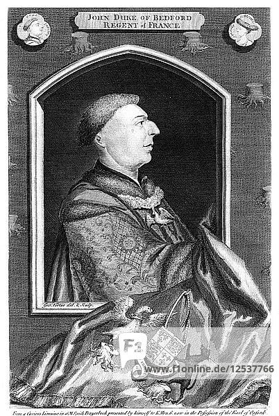 John of Lancaster  1. Duke of Bedford  (18. Jahrhundert)  Künstler: George Vertue