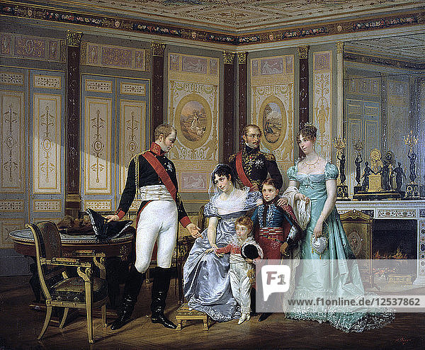 Die Kaiserin Josephine stellt dem Kaiser Alexander in Malmaison ihre Kinder vor  um 1839-1879 Künstler: Jean Louis Victor Viger