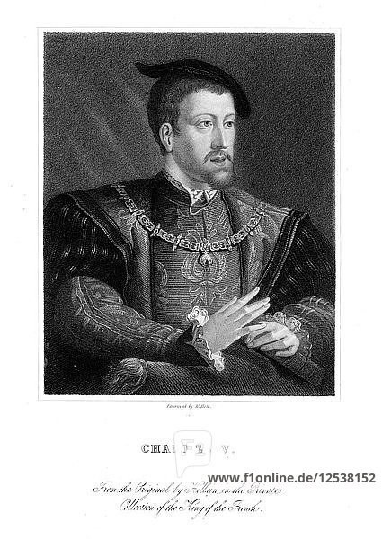 Charles V  King of Spain and Holy Roman Emperor.Artist: W Holl