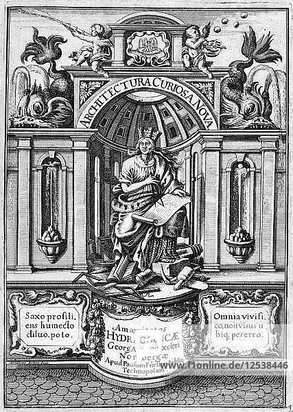 Titelseite der Architectura Curiosa Nova  1664. Künstler: Georg Andreas Bockler