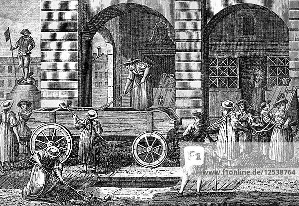 Bestrafung von Prostituierten in der Schweiz  um 18. Jahrhundert. Künstler: Unbekannt