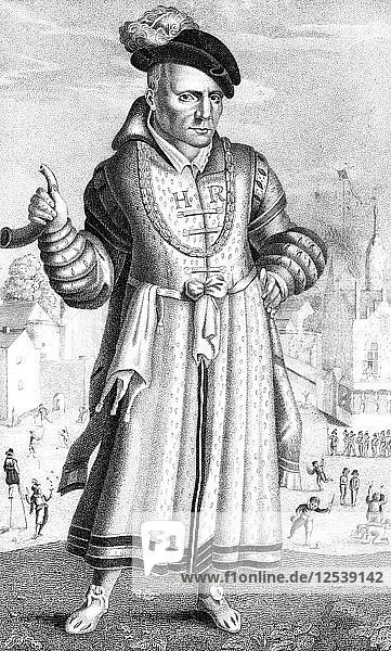 William Sommers  court jester of Henry VIII  (1825). Artist: Unknown