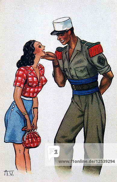 French Foreign Legion postcard  20th century. Artist: Unknown