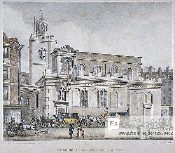 Church of St Dunstan in the West  Fleet Street  City of London  1829. Artist: W Ganci