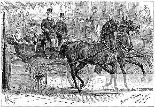 Kutsche und Pferde  1889. Künstler: Unbekannt