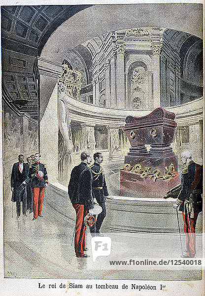 Der König von Siam am Grabmal von Napoleon I.  Paris  1897. Künstler: Henri Meyer