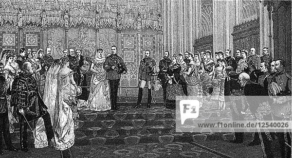 Die Heirat des Herzogs und der Herzogin von Albany  27. April 1882  (1900). Künstler: James Dromgole Linton