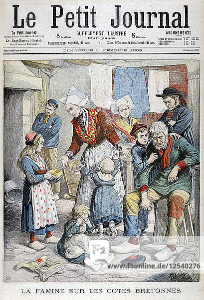 Die Hungersnot der bretonischen Fischer  1903. Künstler: Unbekannt
