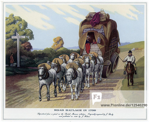 Straßentransport im Jahr 1790  (1820)  Künstler: J Baily