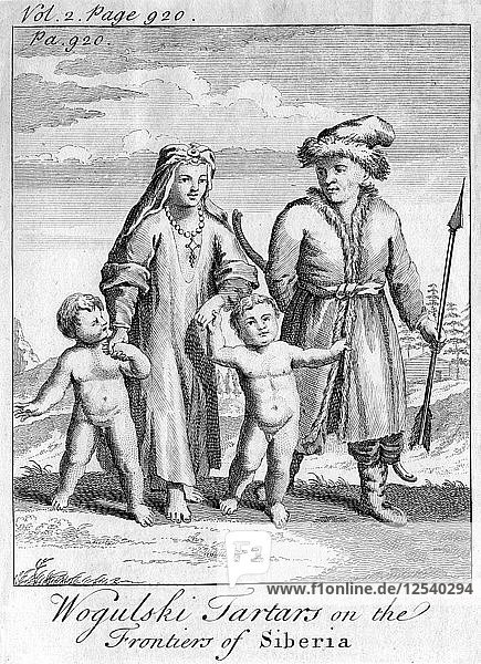 Wogulski-Tartaren an der Grenze zu Sibirien  um 1740. Künstler: Unbekannt