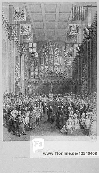 Einsetzung des Oberbürgermeisters von London in der Guildhall  City of London  1838. Künstler: Harden Sidney Melville