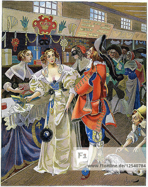 Les Galeries de Bois während der Herrschaft Ludwigs XIII  17. Jahrhundert  um 1870-1950. Künstler: Ferdinand Sigismund Bac