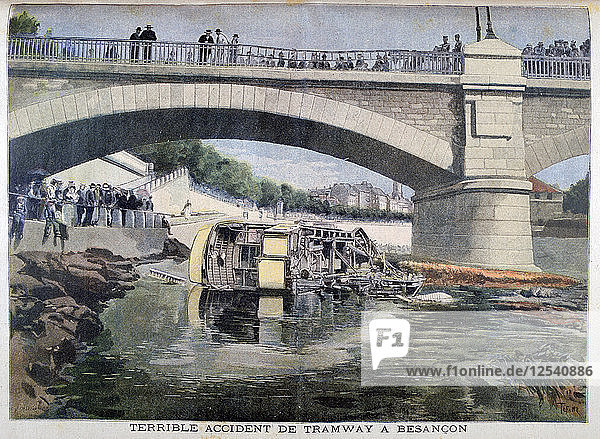 Schreckliches Straßenbahnunglück  Besancon  Frankreich  1899. Künstler: Oswaldo Tofani