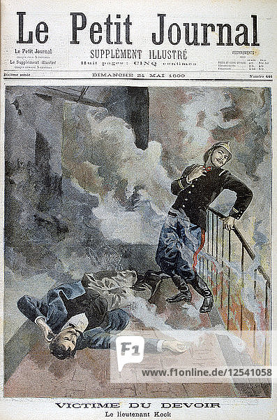Leutnant Kock  ein Opfer seiner Pflicht  1899. Künstler: F. Meaulle