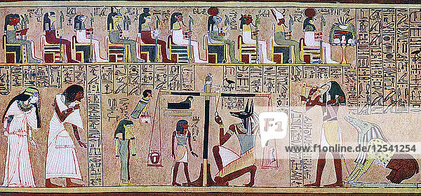 Szene aus dem Totenbuch des Any  ägyptisch  um 1275 v. Chr.  (um 1900-1920). Künstler: Unbekannt