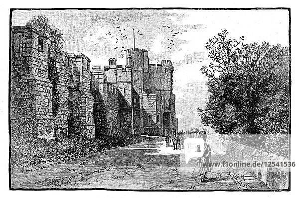 Nordterrasse und Wykeham Tower  Schloss Windsor  um 1888. Künstler: Unbekannt