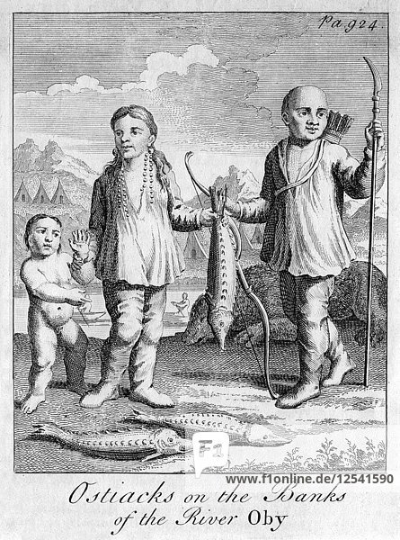 Ostiacks an den Ufern des Flusses Oby  um 1700. Künstler: Unbekannt