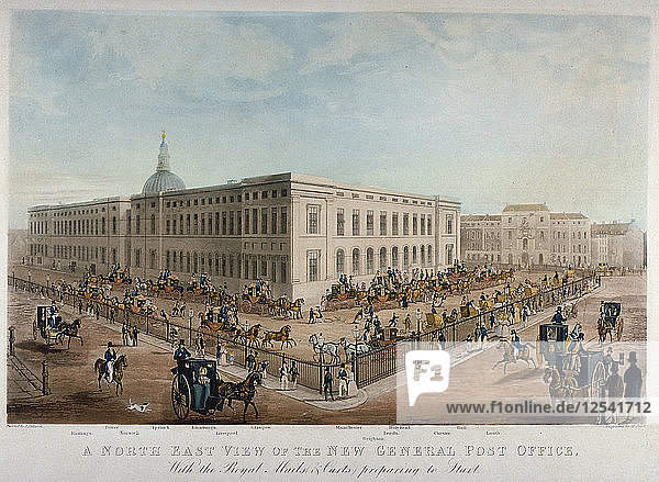 Allgemeines Postamt  City of London  1830. Künstler: Henry Pyall