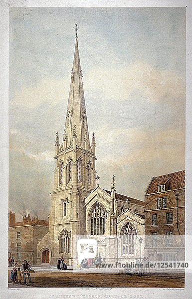 St Andrews Church  Wells Street  Marylebone  London  c1846. Artist: Day & Haghe