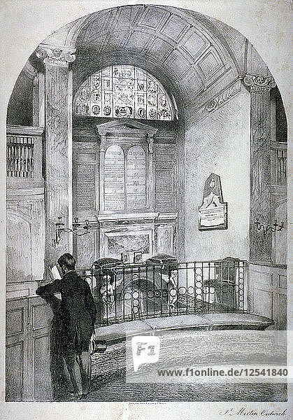 Kirche St. Martin Outwich  City of London  um 1838. Künstler: Daniel Pasmore
