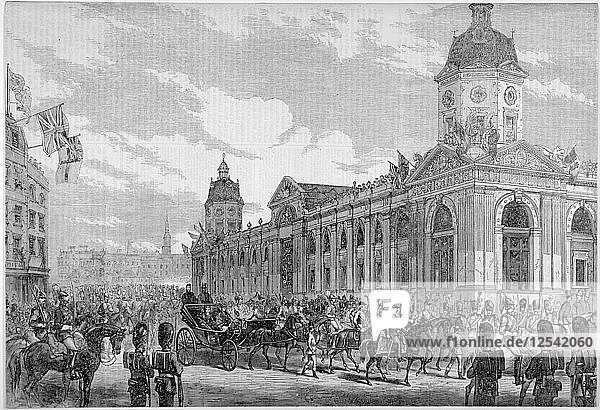 Royal procession passing Smithfield Market  City of London  6th November 1869. Artist: Anon