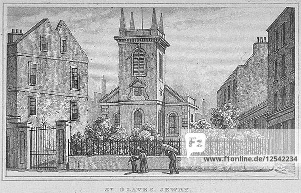Church of St Olave Jewry  from Ironmonger Lane  City of London  1830. Artist: Anon