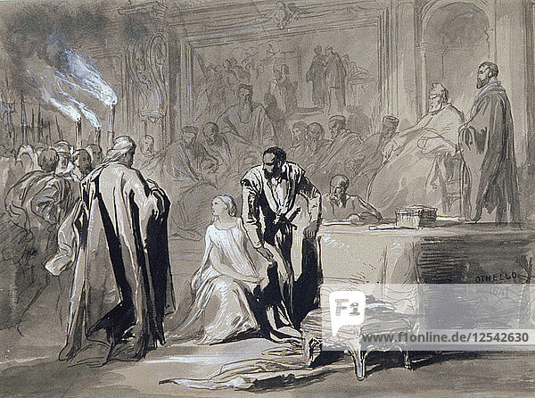Othello und Desdemona vor dem Senat  1847. Künstler: Sir John Gilbert