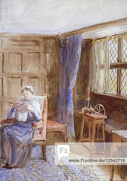 Frau liest einen Brief  um 1864-1930. Künstlerin: Anna Lea Merritt