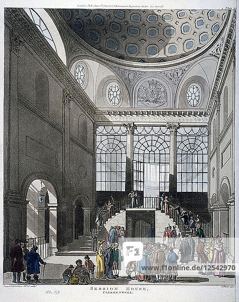 Innenansicht des Middlesex Sessions House in Clerkenwell Green  London  1809. Künstler: Augustus Charles Pugin