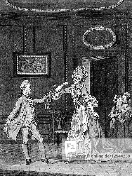 Erwachsene Damen im Tanzunterricht  1750. Künstler: Rennoldson