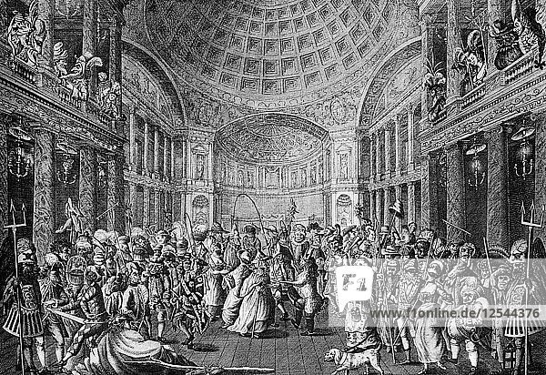 Eine Maskeraden-Szene im Pantheon  1773. Künstler: Charles White