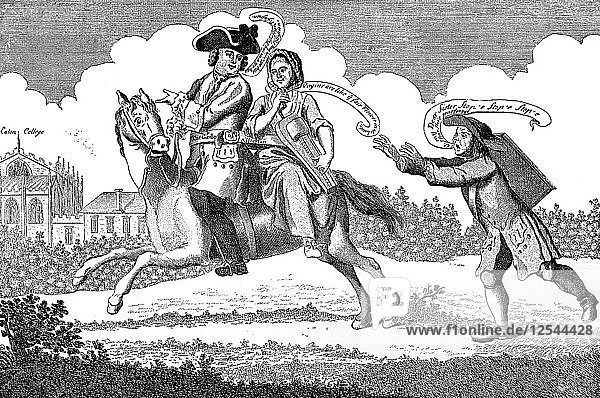 Johannes von Gant zu Pferde  oder  Mars auf seiner Reise...  1747. Künstler: Unbekannt