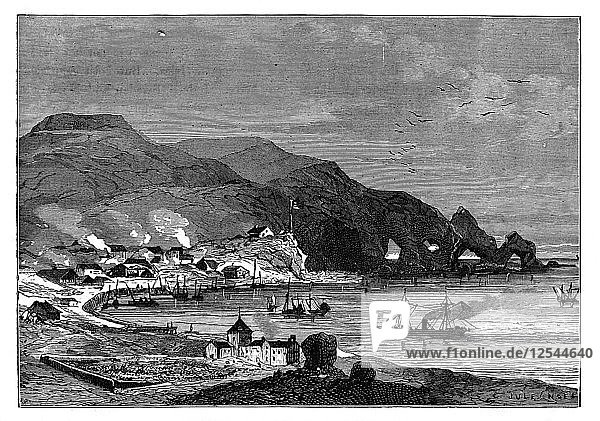 Thorshavn  die Hauptstadt der Färöer Inseln  um 1890. Künstler: Unbekannt