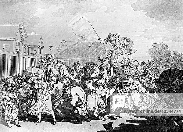 Eine plötzliche Sturmböe im Hyde Park  um 1791  Künstler: Thomas Rowlandson