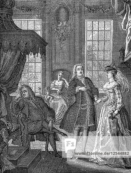 Friedrich Prinz von Wales und die Prinzessin Augusta von Sachsen-Gotha  1736. Künstler: Unbekannt