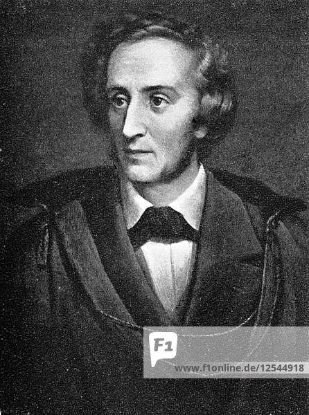 Felix Mendelssohn  (1809-1847)  deutscher Komponist  1909. Künstler: Unbekannt
