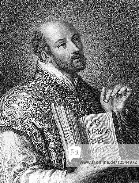 St Ignatius of Loyola  16th century Spanish soldier and founder of the Jesuits  (1836).Artist: W Holl