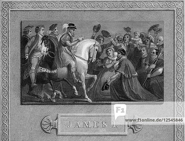 Der Einzug von Jakob I. in London  um 1603  (19. Jahrhundert). Künstler: Unbekannt
