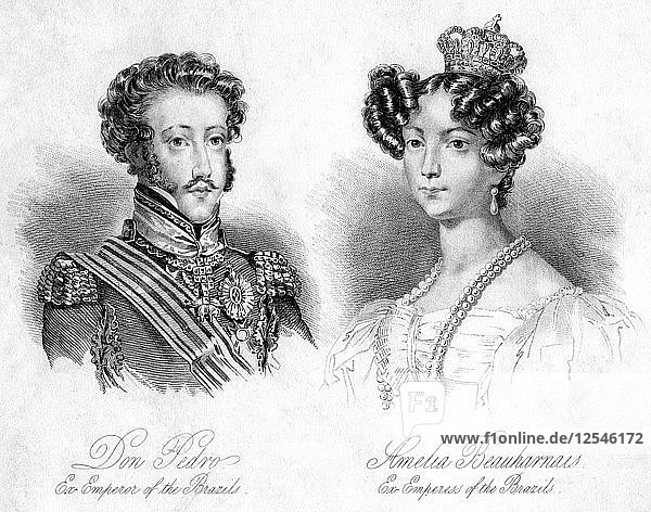 Pedro I  Emperor of Brazil and Princess Amelie of Leuchtenberg. Artist: Unknown