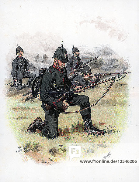 Marschordnung  The Kings Royal Rifle Corps (ehemals 60th Rifles)  1889  Künstler: Frank Dadd