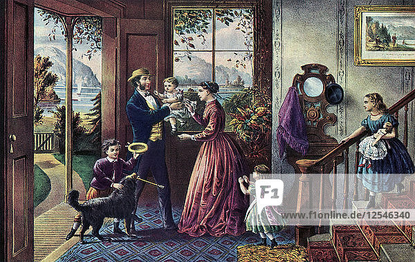 The Season of Strength  Middle Age  1868.Artist: Currier and Ives